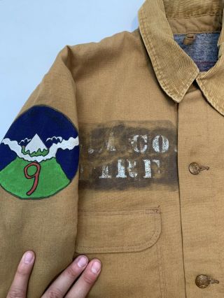 L.  A.  Fire County Button Up Chore Jacket Vintage 1990’s Blue Bell Hand Painted 4