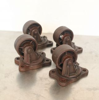 Set Of 4 Antique Cart Wheels Vintage Cast Iron Industrial Age Caster 3 In Payson