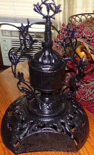 Vintage Ornate Cast Iron Parlor Wood/coal/heat Stove Topper Beckwith Round Oak