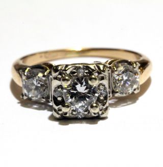 14k Yellow Gold.  85ct Vintage Diamond Engagement Ring 4g Estate Vintage