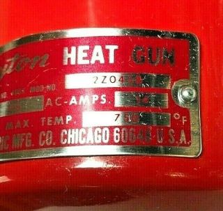 RED Vintage Dayton Electric HEAT GUN 115 Volts MAX 750 Degree 2Z045B Exc.  Cond. 3