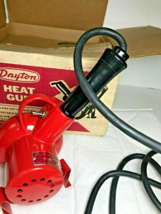 RED Vintage Dayton Electric HEAT GUN 115 Volts MAX 750 Degree 2Z045B Exc.  Cond. 7
