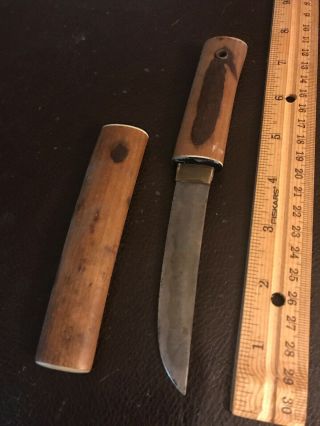 Antique Japanese Seppuku Knife Dagger Bamboo Vintage Hamon Kwaiken