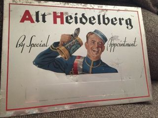 Vintage Blatz Old Heidelberg Beer Vintage Aluminum Advertising Sign Very Rare