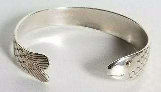 Rare Eden Arts Cape Cod Sterling Silver Herring Cuff Bracelet With 14k Eye