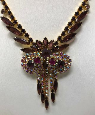 Juliana Vintage Art Glass Crystal Rhinestone Necklace 2