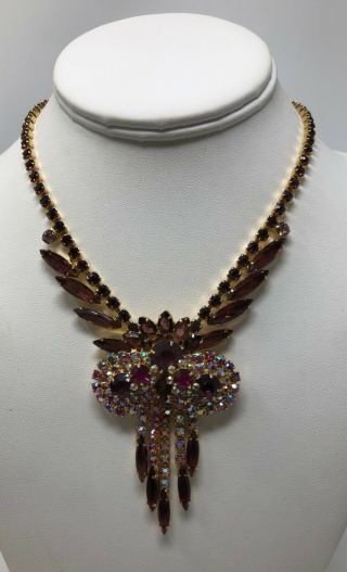 Juliana Vintage Art Glass Crystal Rhinestone Necklace 3