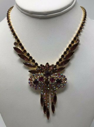Juliana Vintage Art Glass Crystal Rhinestone Necklace 4