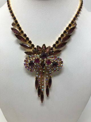 Juliana Vintage Art Glass Crystal Rhinestone Necklace 5