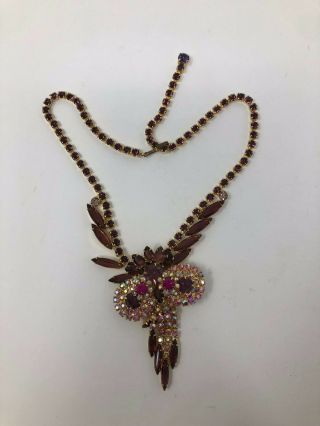 Juliana Vintage Art Glass Crystal Rhinestone Necklace 6