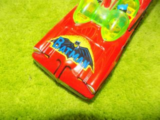 Rare BATMAN & ROBIN Tin Litho Batmobile Battery Op.  Car Toy Taiwan 1970 ' s 6