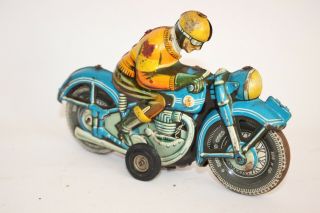 Vintage Tippco Tin Litho Toy Friction Motorcycle