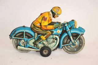 Vintage TIPPCO Tin Litho Toy Friction Motorcycle 2