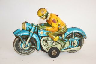 Vintage TIPPCO Tin Litho Toy Friction Motorcycle 4