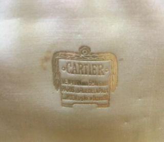 Antique Vintage CARTIER Tooled Leather Cuff Link Box Gold Embossing - Silk Lining 8