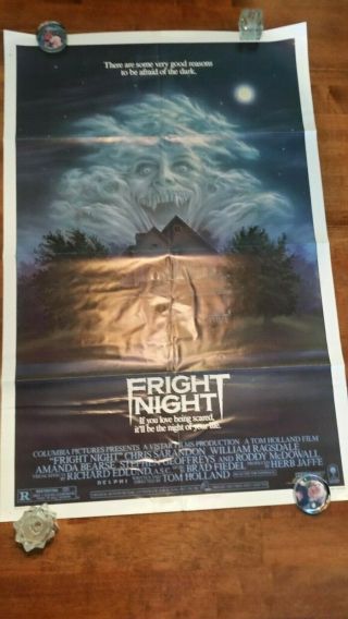 Fright Night Cult Horror Movie Poster 27 X 41 Vintage