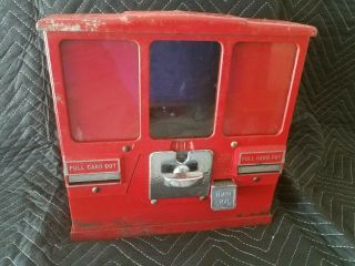 Premiere Vintage Baseball Card Coin Operated Gumball Vending Machine