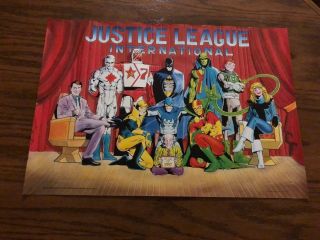 1987 Dc Comics Rare Vintage Justice League Intern.  Poster Maguire 21 " X 30 "