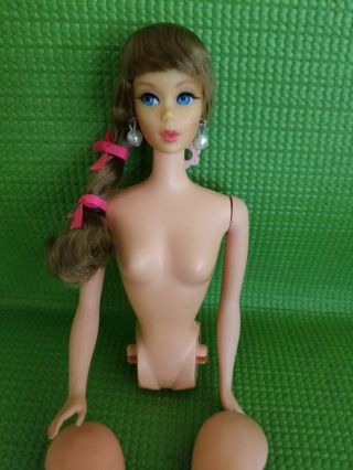 1968 Model 1115 Mod Brunette Talking Barbie Doll