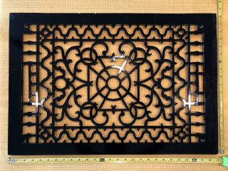 Antique Vintage Cast Iron Decorative Heat Grate Floor Register 27” X 18” Ornate