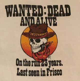 Vintage Grateful Dead 1987 “wanted Dead And Alive” Summer Tour Shirt