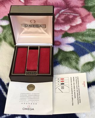 Vintage Omega Red Watch Box With Book And Operation Booklet.  Yr.  1/1967