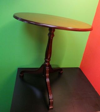 Vintage Cherry Oval Tilt Top Table Wooden Accent Lamp End Plant Stand By Bombay