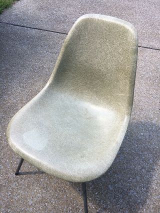 Early X Base Herman Miller Shell Chair / Seafoam / Eames Fiberglass Chair