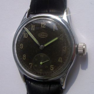 Rare Wristwatch German Army Onda Dh Of Period Ww2