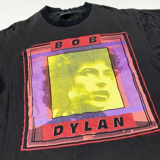 1992 Bob Dylan Brockum Vintage Tour Shirt L/xl Faded Black T Shirt Vtg90