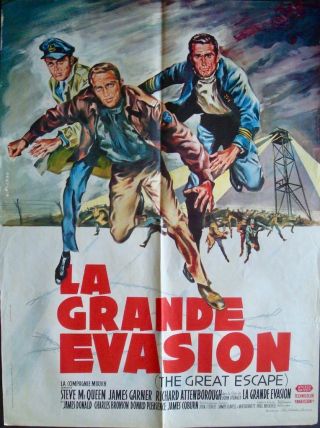 Great Escape French Moyenne Movie Poster Steve Mcqueen 1963 Allard Art Rare