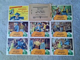 Princess And The Pirate 1944 Complete Lobby Card Set Bob Hope Virgina Mayo Rare
