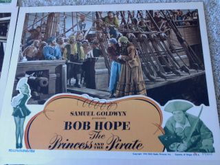 PRINCESS AND THE PIRATE 1944 Complete Lobby Card Set Bob Hope Virgina Mayo RARE 4