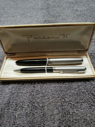 Vintage Parker 51 Pen And Pencil Set