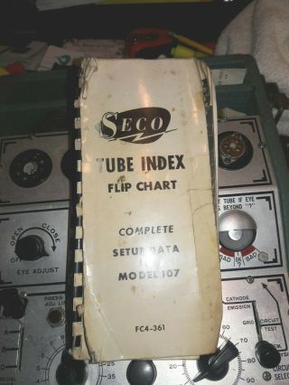 Vintage Seco 107 Tube Tester & Instructions &Tube Charts 5