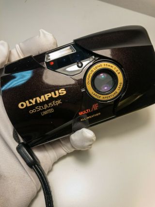 RARE Burgundy Olympus Stylus Epic (mju - ii) Limited 35mm Camera 4