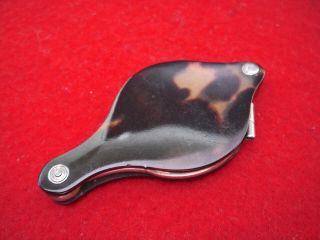 VICTORIAN TORTOISESHELL NICKEL MAGNIFYING GLASS LOUPE VINTAGE ANTIQUE SMALL RARE 2