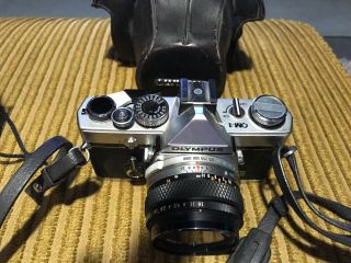 Olympus Om - 1n Md 35mm Slr Film Camera,  W/ 50mm And 105mm Lens.  Vintage