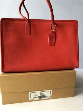 Coach Vintage Bonnie Cashin Red Leather Standard Market Tote Bag Nyc