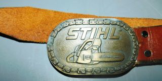 Vintage 1970s Stihl Chainsaw Tool Company Advertising Belt And Buckle