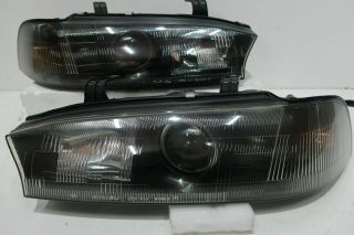Rare Black Projector Jdm Subaru Legacy Bg5 Bd5 93 - 99 Headlights Lamps Lights Oem
