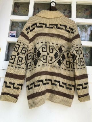 Vintage 70s Pendleton Big Lebowski Zip Up Cardigan Sweater Jacket Medium SZ M 2