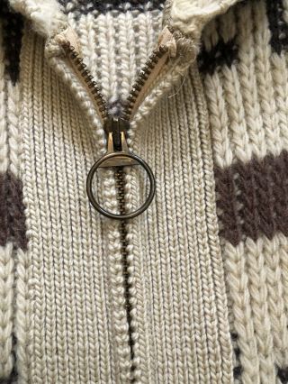 Vintage 70s Pendleton Big Lebowski Zip Up Cardigan Sweater Jacket Medium SZ M 6