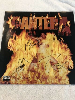 Pantera Reinventing The Steel Album Signed By Whole Band Dimebag Darrell Rare