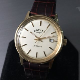 Mens Rotary Dress Watch Avenger Gold Steel Vintage Gs02876/03 Mid Size