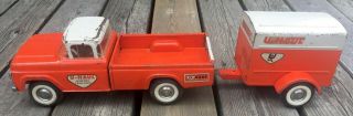 Vintage Nylint U - Haul Ford Pick Up Truck & Trailer Pressed Steel Toy 1960’s
