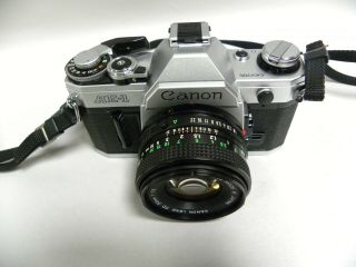 Vtg Canon AE - 1 SLR 35mm Film Camera with Canon FD 50mm 1:1.  8 Lens Japan (A15) 3