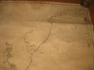 Antique 1871 Eldridge ' s ' MONTAUK to ST AUGUSTINE w York Bay ' NAUTICAL Map 4