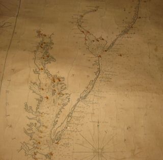 Antique 1871 Eldridge ' s ' MONTAUK to ST AUGUSTINE w York Bay ' NAUTICAL Map 5