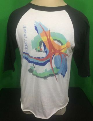 Vintage 80s 1985 Robert Plant Baseball Concert Tour T - Shirt Led Zeppelin